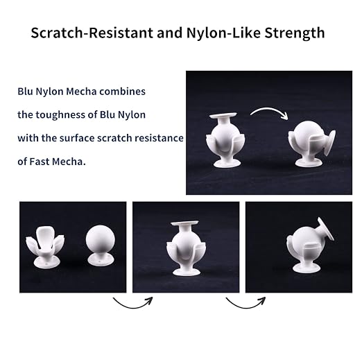Siraya Tech Blu Nylon Mecha - Tough 3D Print Resin, Scratch-Resistant, Nylon-Like Strength & Precision, High-Resolution 405nm UV Curing LCD DLP 3D Printer Compatible, 8K Capable (1kg, Nylon Mecha)