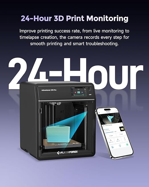 FLASHFORGE AD5X 3D Printer Retrofittable Accessory Camera Kit, Extended Functionality Real-Time Monitoring and Time-Lapse Video, Compatible with AD5M/ Pro 3D Printers