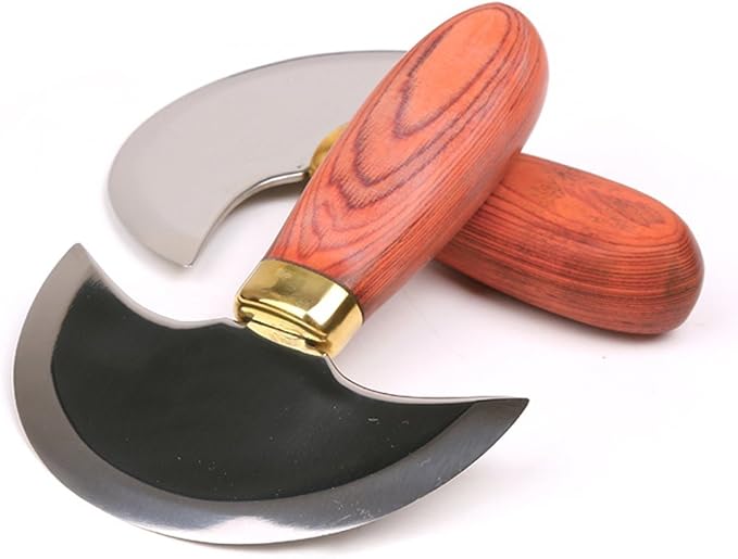 Leather Round Knife Doubled Edged Super Sharp Hand-cutting knife Most half moon knife For Leather Crafts DIY