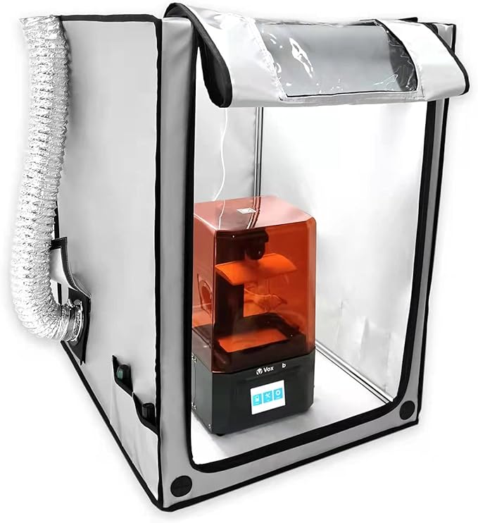 3-in-1 Multifunctional 3D Printer Enclosure Laser Engraver Eye Protective Shield Cover Resin 3D Printer Fireproof Tent with Fume Extractor Smoker Absorber Filament Dryer Dust Cover (3in1 Tent)
