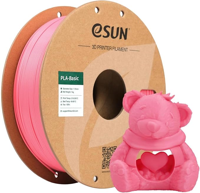 eSUN PLA Basic Filament 1.75mm, 1KG Spool (2.2 LBS) High Speed Printing 3D Printer PLA Filament,Designed for Fast Printing, Barbie Pink
