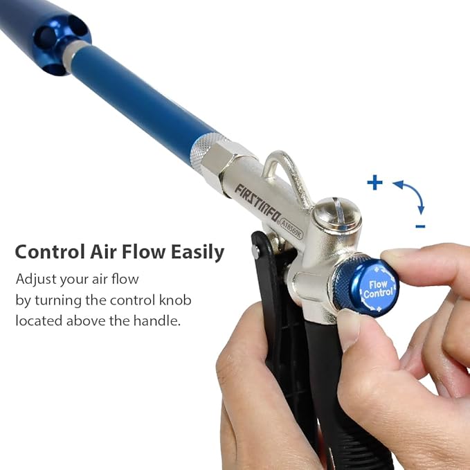 FIRSTINFO A18569KUS Windstorm (2X Flow) Air Blow Gun with Nozzles and Rubber Tips Kit, 22-Piece