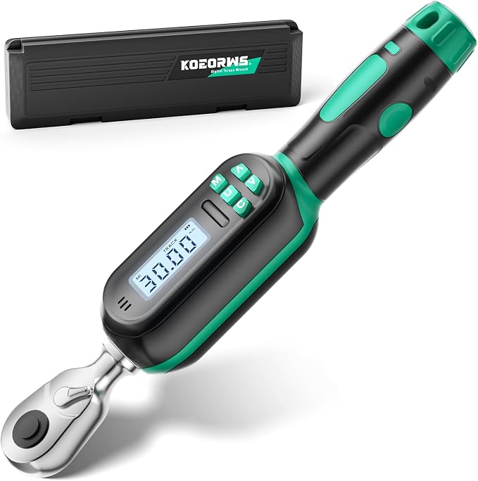 1/4" Drive Digital TorqueWrench, 1.11-22.13 Ft.lb/1.5-30 Nm, Preset Value, Buzzer/LED, ±2% Accuracy, for Gunsmithing, Bike & Motorcycle Maintenance