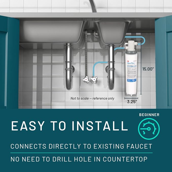 Aqua-Pure Under Sink Full Flow Water Filter System Cyst-FF, Reduces Class 1 Particulate, Asbestos, Lead, Mercury, Bad Taste and Odor