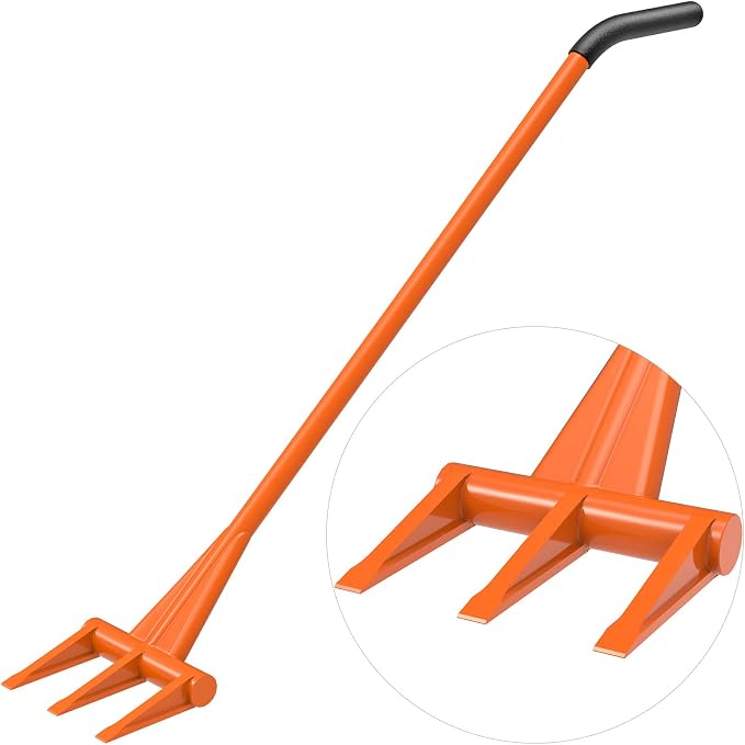 Dolibest 56'' Demo Bar 3-Tine Wrecking Bar, Heavy Duty Steel Pry Bar for Demolition, All-Steel Handle Wrecking Pry Bar, Efficient and Effortless for Renovation and Construction