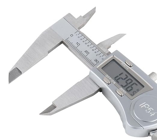 Accusize Industrial Tools Digital Caliper, 0-8''/0-200 mm Range by 0.0005''/0.01 mm Resolution, Large LCD, Ip54 Water Resistant, 2015-0200 | IP54 Water-Resistant, Stainless Steel, 0.0005 in/0.01 mm Resolution, ±0.03 mm Accuracy