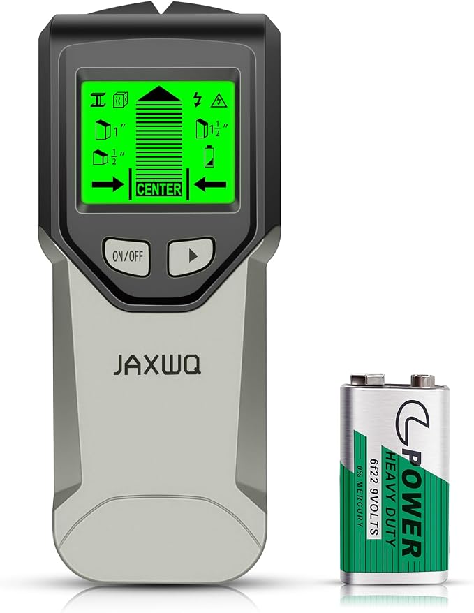 Stud Finder Wall Scanner - 5 in 1 Stud Finder Tool w/Smart Chip and HD LCD Display, Stud Detector Beam Finders for the Center and Edge of Wood AC Wire Metal Studs Joist Pipe (Grayish)