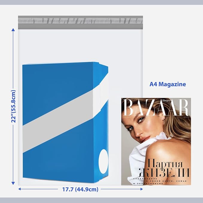 Fuxury Poly Mailers 17.7x22" 25 Pcs,XL Shipping Bags for Clothing,White #10 | Heavy Duty Self Seal Mailing Envelopes, Strong Adhesive Packaging Mailers Poly Bag For Large Clothes Business,Boutique&Online