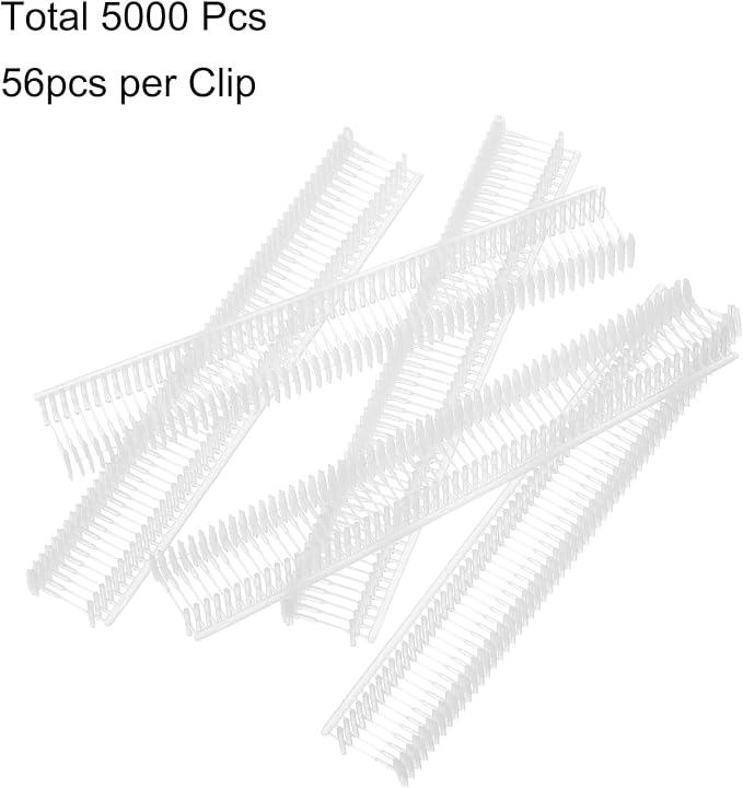 uxcell 5000pcs Standard Tagging Gun Fasteners 8mm Tagging Barbs Pins PP Plastic Tag for Price Tagging Gun, Clothing Tags Gun Attachments for Clothes Bag Fabric, White