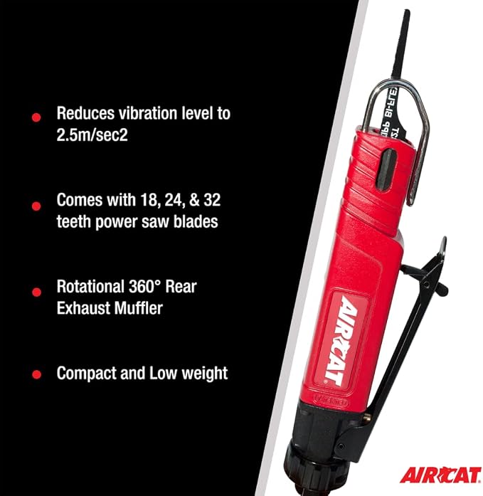 AIRCAT Pneumatic Tools 6350 Low Vibration Reciprocating Air Saw 9,500 Strokes per Minute