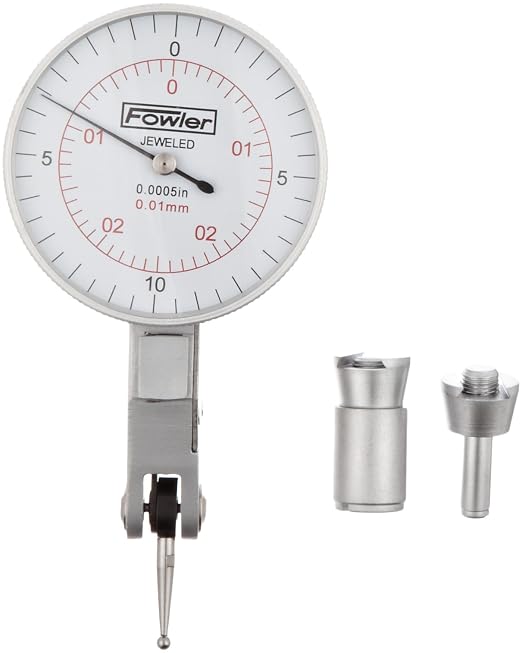 Fowler 52-560-060-0, Horizontal Test Indicator With 0-0.025" Measuring Range,White