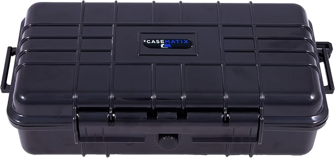 CASEMATIX 9.5" Waterproof Small Hard Case with Customizable Foam for Portable Electronics, Tools and Accessories - Hard Shell Small Plastic Case with Pre-Diced Travel Case Foam Interior