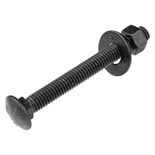 3/8" x 3" (25 Pack) Black Carriage Bolt Kit, Grade 307A, Ceramic Coated for Exterior Use, 2X Rust Resistance of Galvanized by Makers Bolt