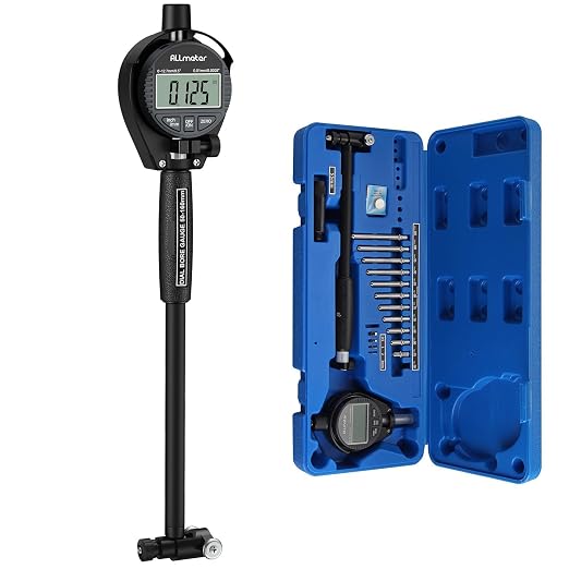 Digital Bore Gauge 50-160mm 2-6" |Internal Diameter Measuring Tool 0.01mm High-Precision Self-Centering|12 Probes, 6" Measuring Depth| for Engine Cylinders & Hydraulic Systems