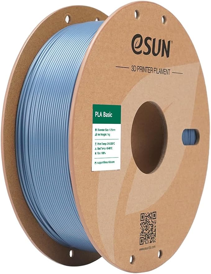 eSUN PLA Basic Filament 1.75mm, 3D Printer Filament High Speed PLA for Fast Printing, 1KG Spool (2.2 LBS) 3D Printing Filament for High Speed 3D Printers, Light Grey