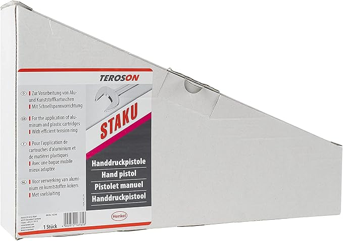ヘンケルジャパン(Henkel Japan) TEROSON ET Staku Pistol, Cartridge Gun for Single Cartridges (290ml, 300ml, 310ml) and Easy Application, 1x Caulking Tool