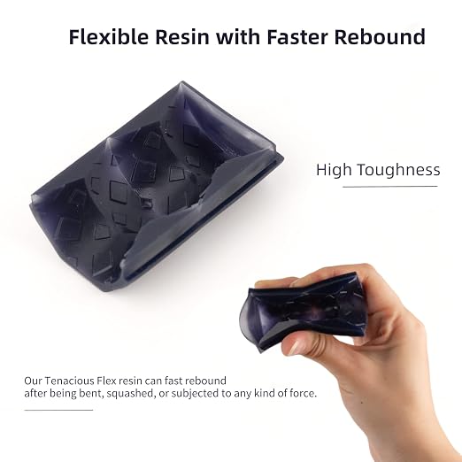 Siraya Tech Tenacious Flex 3D Printer More Flexible 405nm UV-Curing Resin with Faster Rebound High Impact Resistance High Precision Tough Standard Resin for LCD DLP 3D Printing (1kg, Flex Black)