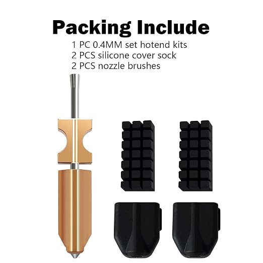 for Flashforge 0.4MM AD5X Nozzle Quick Release Hotend Leak-Free Extruder | Hardened Steel Print Head, Heat-Resistant up to 300℃, 32mm³/s High Flow, with 2PK Silicone Cover & 2PK Nozzle Cleaning Brush