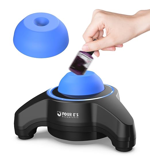 FOUR E'S SCIENTIFIC Vortex Mixer 5600rpm, Paint Shaker Lab Mini Vortex Mixer with Touch Function, Brushless Motor and an Extra Silicone Cap for Acrylic Miniature Hobby Model Paints Nail Polish Ink