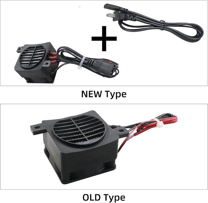 PTCYICU PTC Fan Heater 200W 110V, Ceramic Fast-Heating Element with Constant Temperature Thermistor Insulation, Energy-Saving Car Auto Air Heater with Plug for Indoor Small Room Space Use 60mm