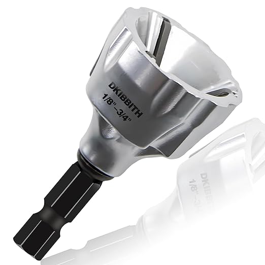 DKIBBITH Heavy-Duty Deburring Chamfer Tool with Sharp Tungsten Carbide Blades, Fast Hex Shank Deburr, External Burr Removal for Metal Rod Bolt Pipe 3D Printing PVC in 1/8" to 3/4" Diameter (3~19mm)