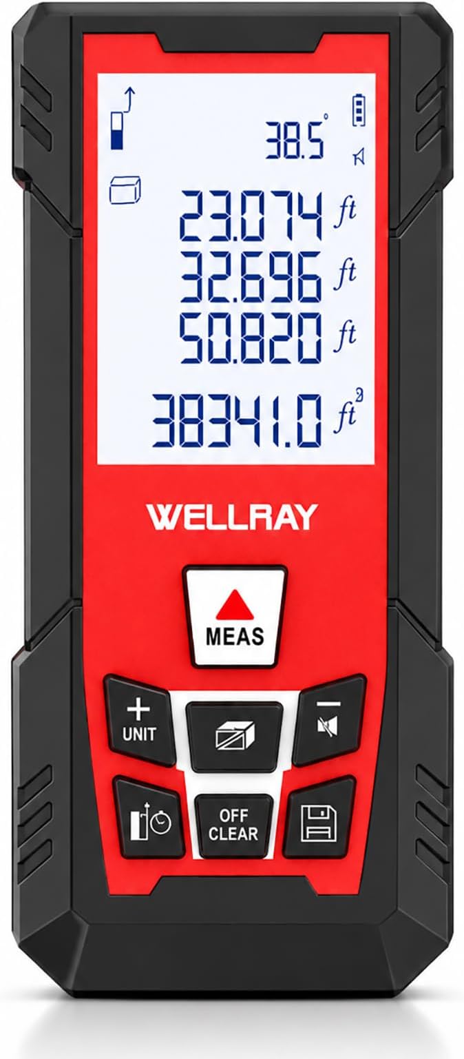 Laser Measuring Tool, 492Ft/150M Laser Measure Tool with ±1/25" Accuracy, IP54 Laser Distance Meters with Multiple Measurement Mode for Architect Contractor, Laser Measurement Tool for Father Husband