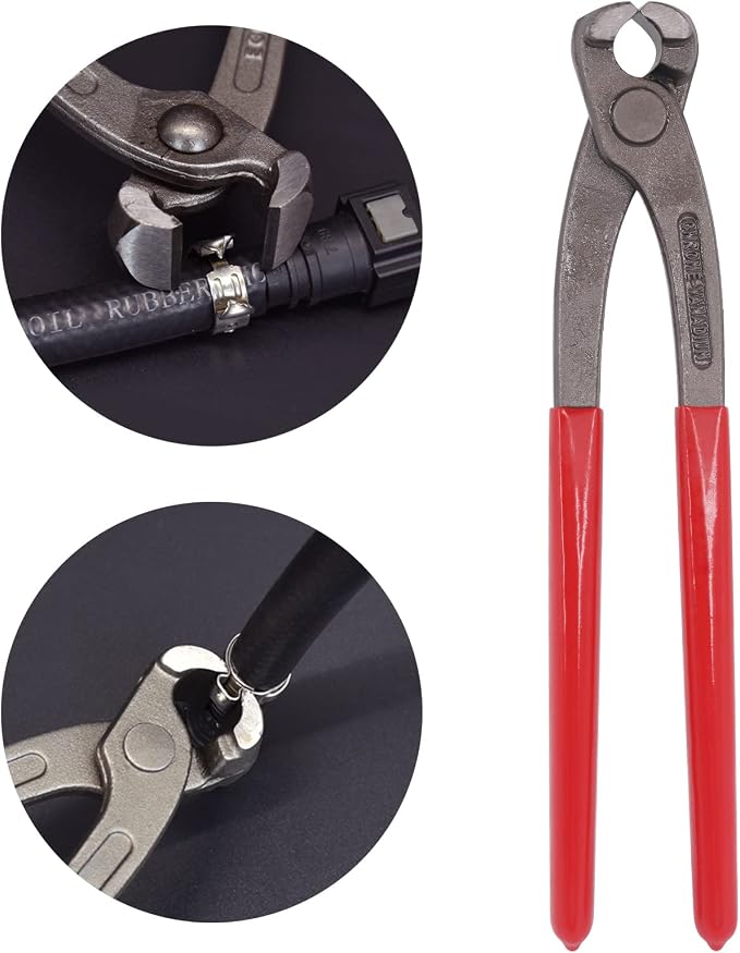 Swpeet 120Pcs 304 Stainless Steel Single Ear Hose Clamps with 9 inch Single Ear Clamp Pliers
