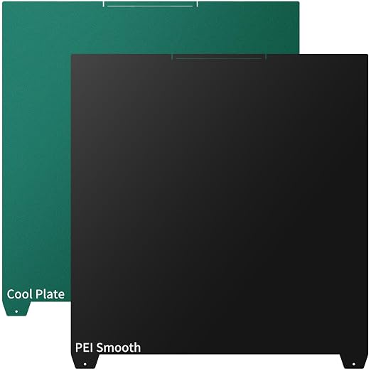 Upgraded K2 Plus Low-Temp Cool Build Plate + Smooth Import PEI Film, 370x370mm Double Sided Textured Cold Plate and Smooth PEI Sheet Spring Steel Removable Printed Bed for K2 Plus 3D Printer.