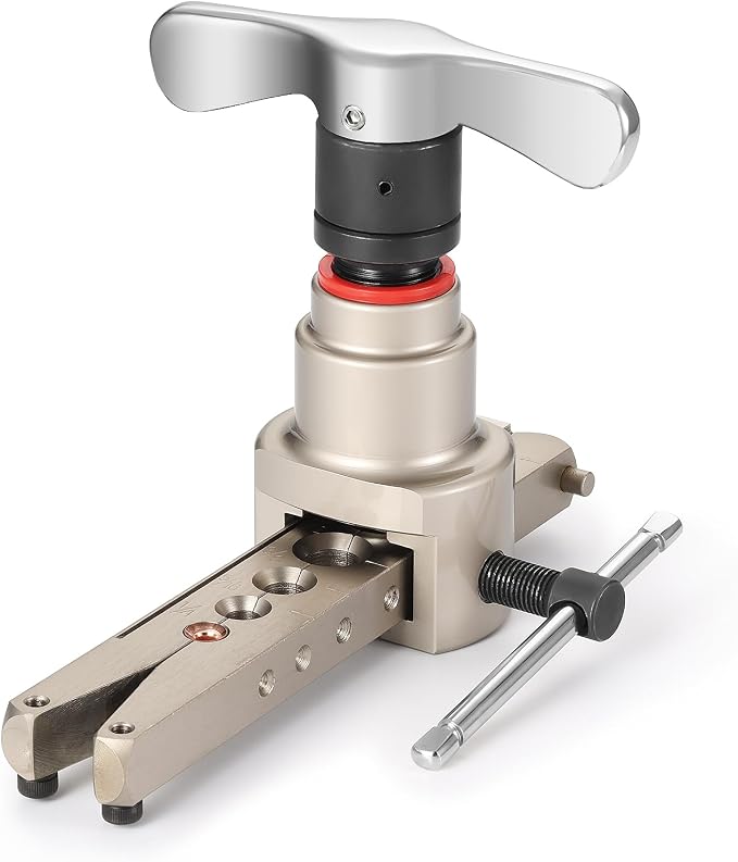 TURBRO HVAC Flaring Tool for 1/4’’ to 3/4’’ Pipes, Electric and Manual Flaring Tool, Compatible with Drills, Eccentric Cone Type for 45 Degree Single Flares, for Copper and Aluminum Pipes