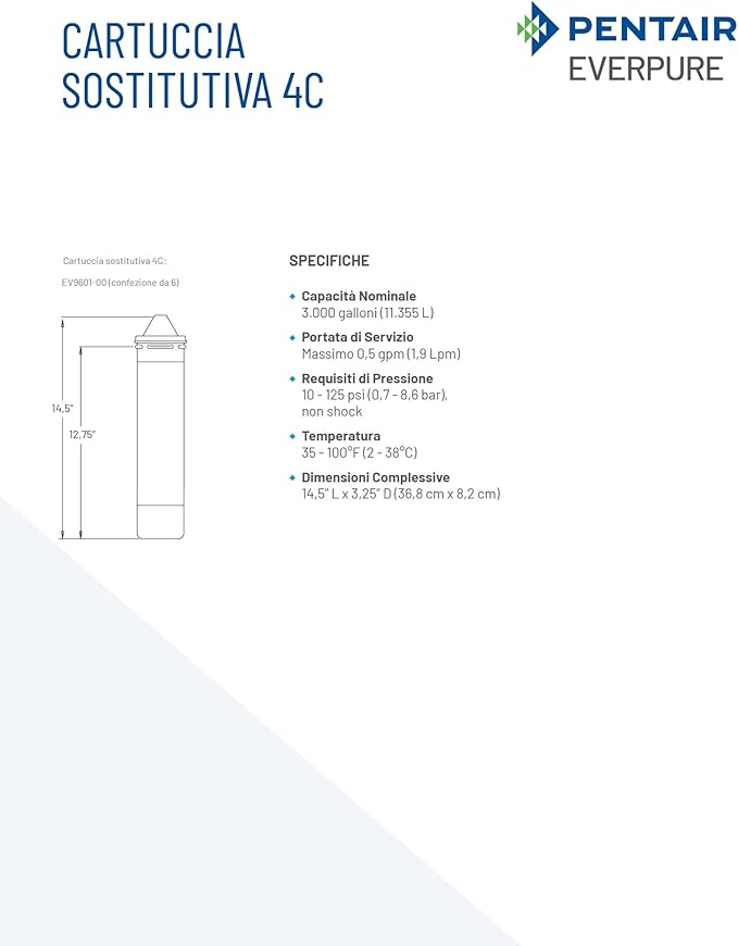 Everpure 4C Cart- Water Filt Sys Single