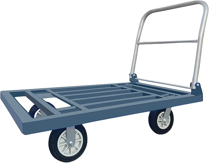 Folding Platform Hand Truck Cart Heavy Duty Car Flatbed Caster with 360 4''Wheels Easy Pull Push Moving 75 X 50 CM