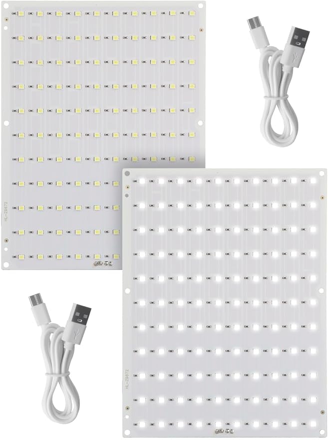 CMYK LED Lithophane PCB Board FAZ007 Compatible with Bambu Lab P1 X1 A1 A2L H2D P2S 3D Printers, 2 Pack with Connection Cable | PCB Lithophane Panel Replacement for Makerworld 3D Printer Accessories, DIY 3D Printing Projects