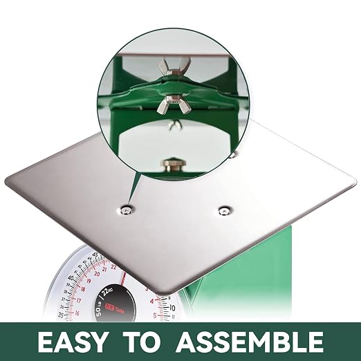 Tada 50lb Heavy Duty Mechanical Dial Kitchen and Food Scale with Stainless Steel Platform