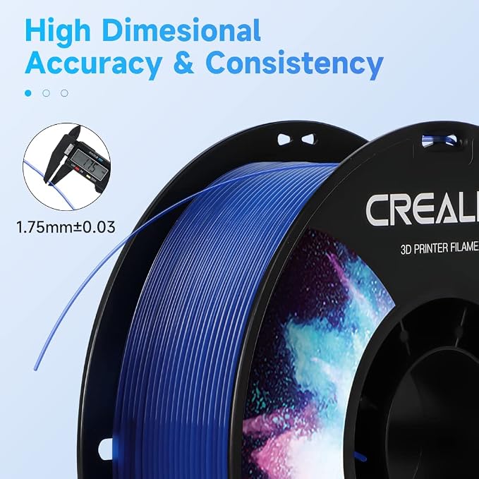 Creality PETG Filament 1.75mm Transparent Blue, 3D Printer Filament No-Tangling, Strong Bonding and Overhang Performance Dimensional Accuracy +/-0.02mm, 2.2lbs/Spool