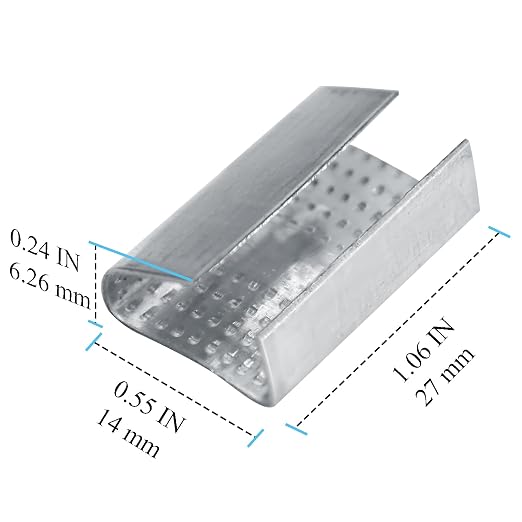 Open Serrated Strapping Seals for 1/2" Polyester Poly Polypropylene Strap Pallet Banding Clips(500)
