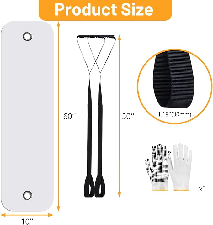 2 Pcs Appliance Sliders for Refrigerators Plastic Appliance Glide with Pull Strap Furniture Moving Slides for Tile Carpet Hardwood Floors (10''×60'' White)