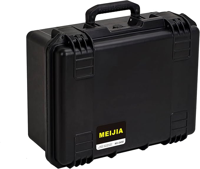 MEIJIA Premium Waterproof Hard Camera Case,Hard Protective Case with customizable fit foam,Full Protection with Light&Convenient Design,Elegant Black (19.3"x15.25"x9.01")