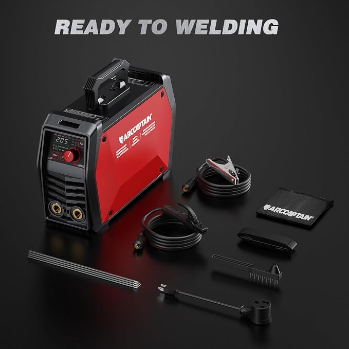 ARCCAPTAIN iControl ARC205P Pro Stick Welder with Pulse, APP Control 3 in 1 ARC/Lift TIG/Pulse Welding Machine with 10 Rods Stick, 120V/240V LED Display, Synergic Control, IGBT Inverter MMA Welder
