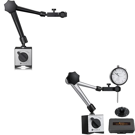 Neoteck 176lbs/80kg Magnetic Base Stand + 1" Dial Indicator Set