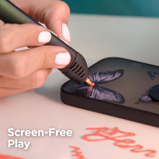 3Doodler Flow 3D Printing Pen for Teens, Adults & Creators – Black, with Free Refill Filaments, Stencil Book & Guide, 3.1 x 10.74 x 4.44 inches