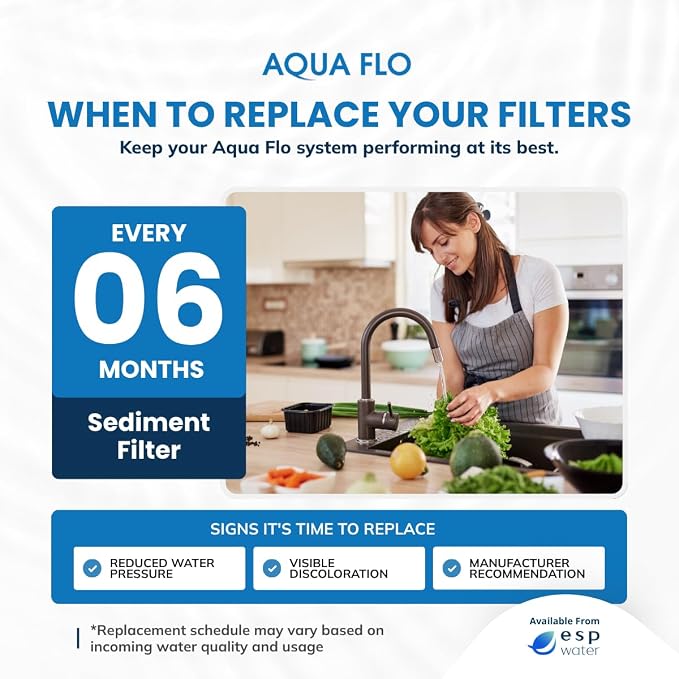 Aqua Flo 41407001 Sediment Filter – Quick Change Pre-Filter for Aqua Flo Platinum QCRO 4-Stage RO Systems – 5 Micron, High-Performance Cartridge, Easy Twist-Lock Install | For QCRO and QCUF Reverse Osmosis Under Sink Systems, Quick Change Easy Twist-Lo...