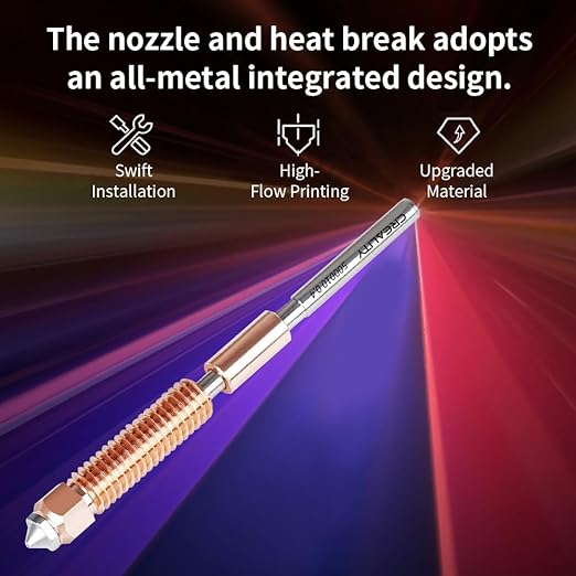 Creality K1 SE Nozzles, Upgrade K1C Unicorn 3D Printer Nozzles Kit, Original Ender 3 V3 SE Hardened Steel Nozzle for Creality K2 SE/K1/K1 Max/Ender 3 V3/3 V3 Plus/3 V3 KE 3D Printers (0.4mm 2PCS)