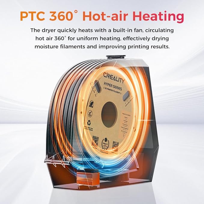 2026 New Creality Space PI Filament Dryer-Christmas Gifts, 3D Printer Filament Dryer Box with 360° Heating, Upgraded Filament Dehydrator Storage Box Support Nylon ABS PETG PLA TPU 1.75/2.85mm