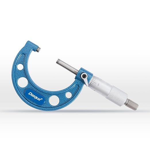 Dasqua Outside Micrometer, 1-2 inch Range, 0.0001" Accuracy Industrial Tools, Carbide-Tipped, Stainless Steel Precision Machinist Tools