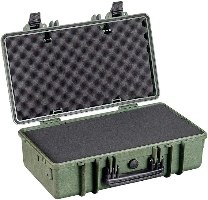 Monoprice Weatherproof Hard Case - 22in x 14in x 8in, OD Green with Customizable Foam, Shockproof, IP67