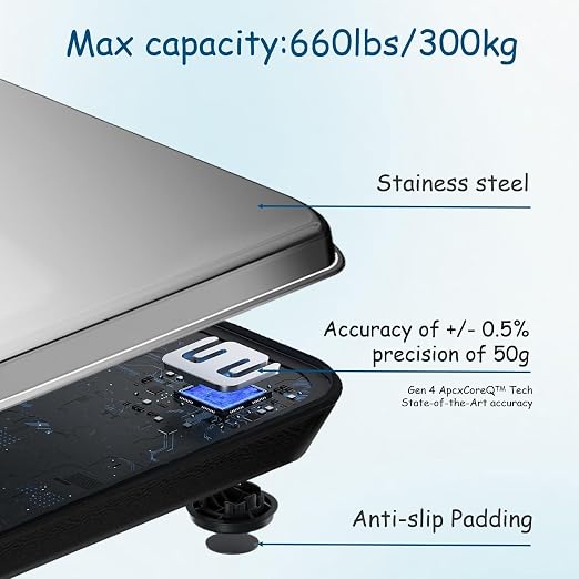 Urby Extra Wide Scale for Body Weight, Plus Size Scale, Seniors | Easy to Read External Display, 300kg/660lb Capacity, Talla Extra Balanzas para Pesar Personas