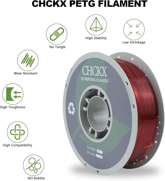 10KG PETG Transparent 3D Printer Filament Bundle, Dimensional Accuracy +/- 0.03 mm,Gray+Orange+Pink+Olive Green+Yellow+Blue+Green+Purple+Brown+Red