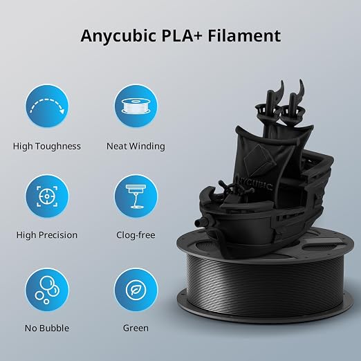 ANYCUBIC PLA+ 3D Printer Filament Bundle, PLA Plus 1.75mm Dimensional Accuracy +/- 0.02mm, Fit Most FDM 3D Printers, 1KG Reusable Spool, 2KG White+White