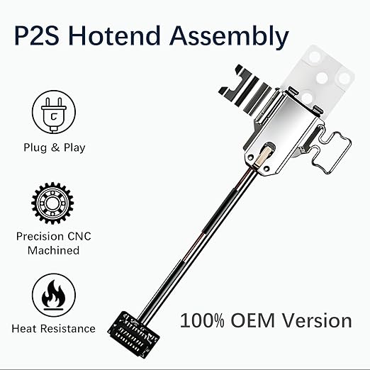 Original P2S Hotend Heating Assembly Kit for Bambu Lab P2S 3D Printers, P2S Hotend Heating Component Quick-Change with Heater Cartridge & Thermistor, Base Clip 3D Printer P2S Accessories