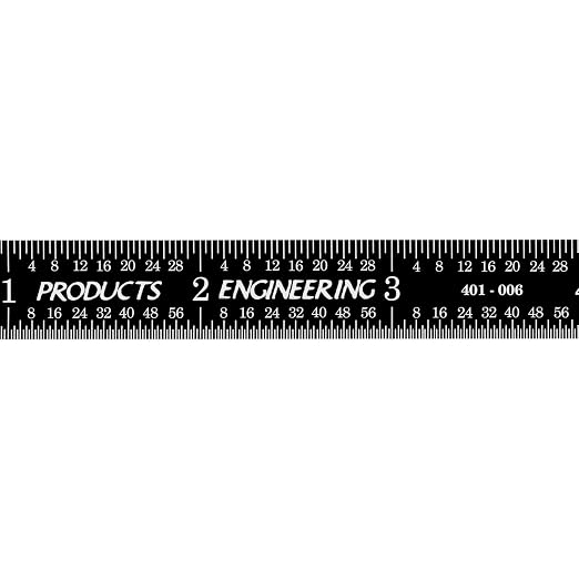 PEC Tools 6-inch Flexible Metal Ruler (5 Pack), High Contrast Machinist Rule, 4R Graduation (1/8", 1/16", 1/32", 1/64"), 6" Stainless Steel Ruler with Black Chrome Finish, Easy to Read, Made in USA